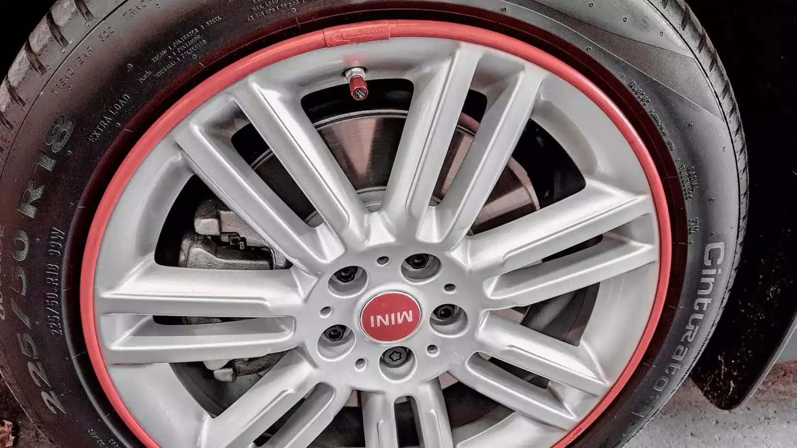 AlloyGator wheel rim protector fitted to an alloy wheel